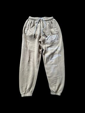 YoungLA Immortal Joggers Mens Small Beige Ambitious Club Graphic Sweatpants